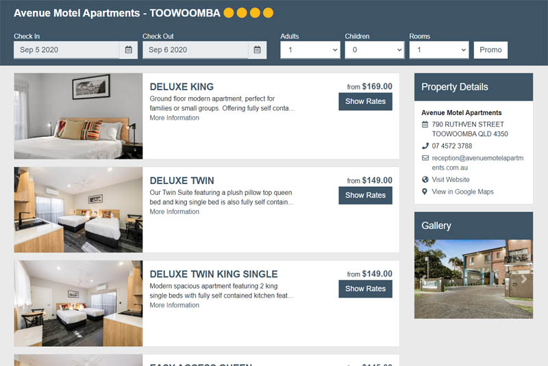 Book Accommodation online at Avenue Motel Apartments.